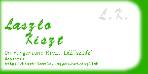 laszlo kiszt business card